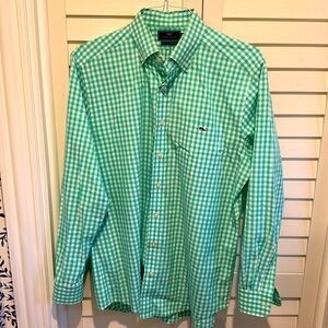 Green Checkered Vineyard Vines Slim Fit Tucker Shirt